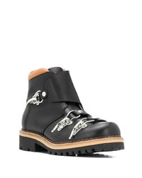 schwarze Lederfreizeitstiefel von Moschino