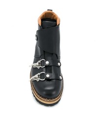 schwarze Lederfreizeitstiefel von Moschino