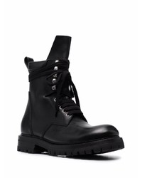 schwarze Lederfreizeitstiefel von Rick Owens