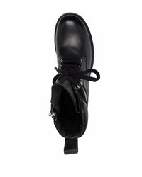 schwarze Lederfreizeitstiefel von Rick Owens