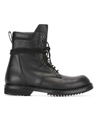 schwarze Lederfreizeitstiefel von Rick Owens