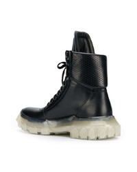 schwarze Lederfreizeitstiefel von Rick Owens