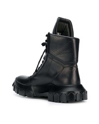 schwarze Lederfreizeitstiefel von Rick Owens