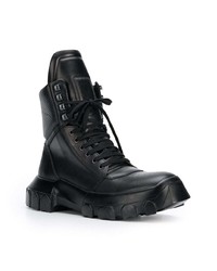 schwarze Lederfreizeitstiefel von Rick Owens