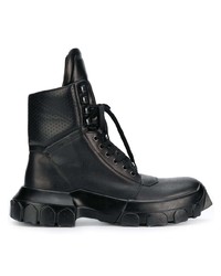 schwarze Lederfreizeitstiefel von Rick Owens