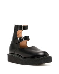 schwarze Lederfreizeitstiefel von Comme Des Garcons Homme Plus