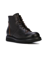 schwarze Lederfreizeitstiefel von Rick Owens