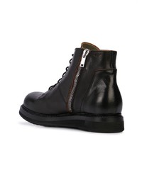 schwarze Lederfreizeitstiefel von Rick Owens