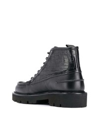 schwarze Lederfreizeitstiefel von Bally