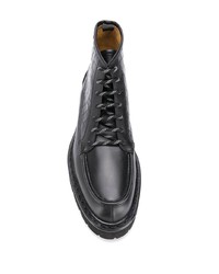 schwarze Lederfreizeitstiefel von Bally