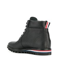 schwarze Lederfreizeitstiefel von Thom Browne