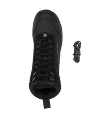 schwarze Lederfreizeitstiefel von Calvin Klein