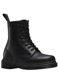 schwarze Lederfreizeitstiefel von Dr. Martens