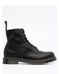 schwarze Lederfreizeitstiefel von Dr. Martens