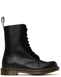 schwarze Lederfreizeitstiefel von Dr. Martens