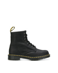 schwarze Lederfreizeitstiefel von Dr. Martens