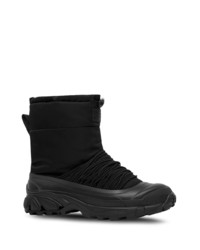 schwarze Lederfreizeitstiefel von Burberry