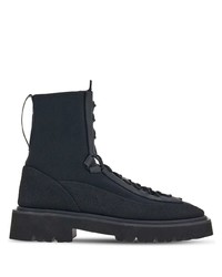 schwarze Lederfreizeitstiefel von Ferragamo