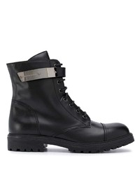 schwarze Lederfreizeitstiefel von Giuseppe Zanotti