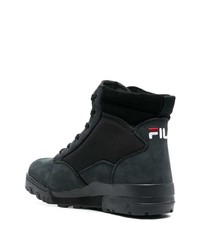 schwarze Lederfreizeitstiefel von Fila