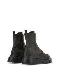 schwarze Lederfreizeitstiefel von Hogan