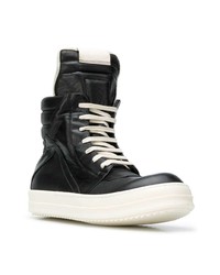 schwarze Lederfreizeitstiefel von Rick Owens