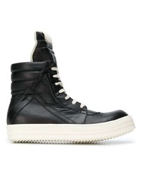 schwarze Lederfreizeitstiefel von Rick Owens