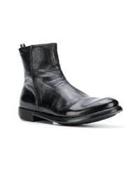 schwarze Lederfreizeitstiefel von Officine Creative