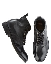 schwarze Lederfreizeitstiefel von Hudson London