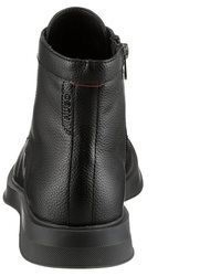 schwarze Lederfreizeitstiefel von Hugo