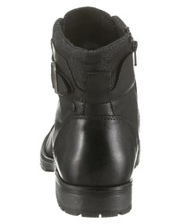 schwarze Lederfreizeitstiefel von Jack & Jones