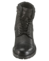 schwarze Lederfreizeitstiefel von Jack & Jones