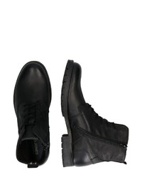 schwarze Lederfreizeitstiefel von Jack & Jones