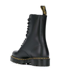 schwarze Lederfreizeitstiefel von Dr. Martens