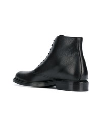 schwarze Lederfreizeitstiefel von Saint Laurent