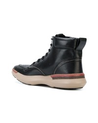 schwarze Lederfreizeitstiefel von Armani Jeans