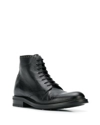 schwarze Lederfreizeitstiefel von Saint Laurent