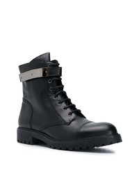 schwarze Lederfreizeitstiefel von Giuseppe Zanotti