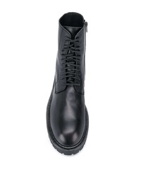 schwarze Lederfreizeitstiefel von Ann Demeulemeester