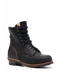 schwarze Lederfreizeitstiefel von VISVIM