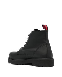 schwarze Lederfreizeitstiefel von Tommy Jeans