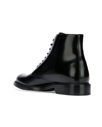 schwarze Lederfreizeitstiefel von Saint Laurent