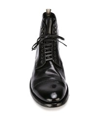 schwarze Lederfreizeitstiefel von Officine Creative