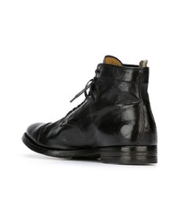 schwarze Lederfreizeitstiefel von Officine Creative