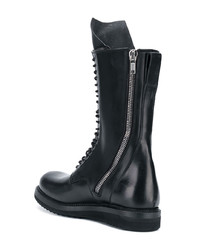 schwarze Lederfreizeitstiefel von Rick Owens