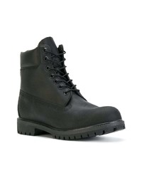 schwarze Lederfreizeitstiefel von Timberland