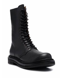 schwarze Lederfreizeitstiefel von Yohji Yamamoto