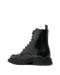 schwarze Lederfreizeitstiefel von Alexander McQueen