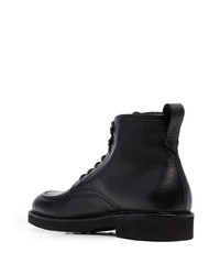 schwarze Lederfreizeitstiefel von Canali