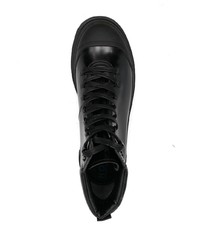 schwarze Lederfreizeitstiefel von Hogan